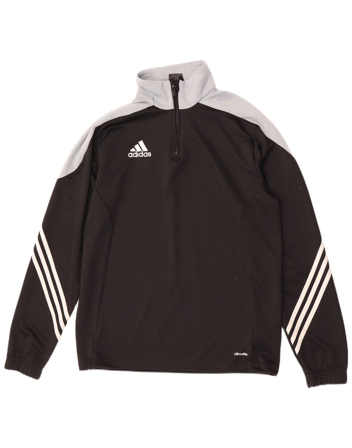 Adidas Herre Climalite Pullover Træningsdragt Top Medium Sort Colourblock