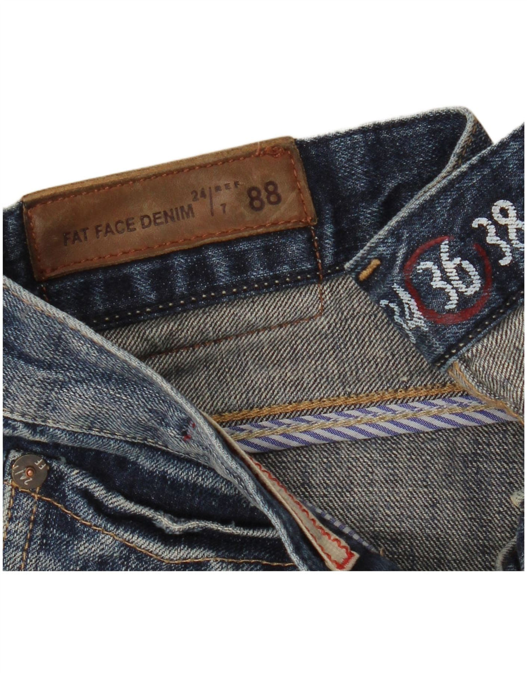 Fat Face Herre Bootcut Jeans W36 L32 Marineblå Bomuld