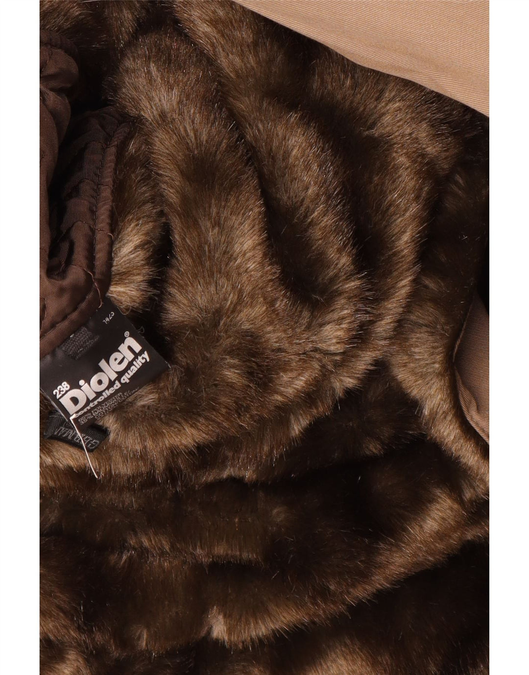 Diolen Sherpa Overfrakke UK 16 Stor brun polyester