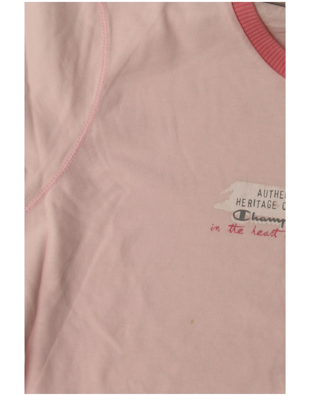 Champion Womens Heritage Classics Grafisk T-Shirt Top UK 12 Medium Pink