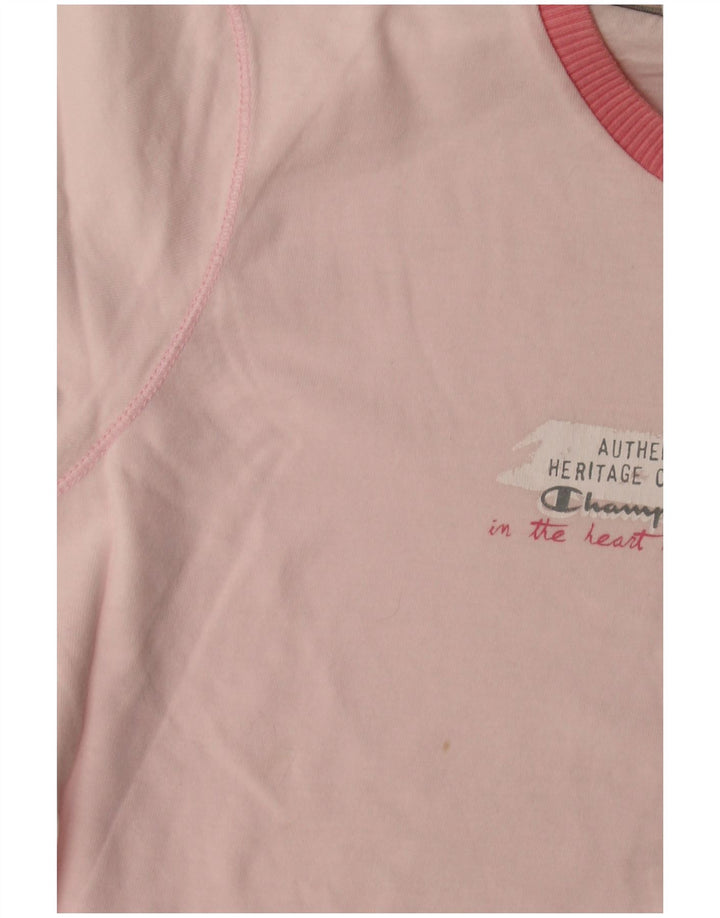 Champion Womens Heritage Classics Grafisk T-Shirt Top UK 12 Medium Pink