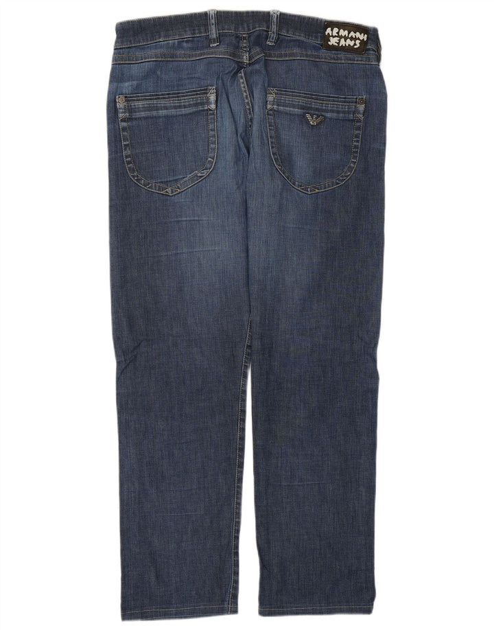 Armani Straight Jeans til mænd W34 L30 Marineblå Bomuld