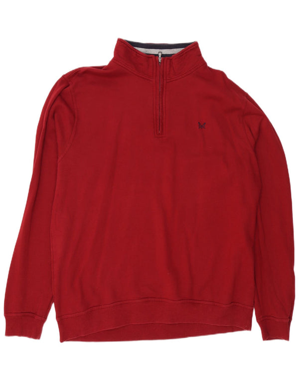 Besætningsbeklædning Herre Zip Neck Sweatshirt Jumper 2XL Bourgogne bomuld
