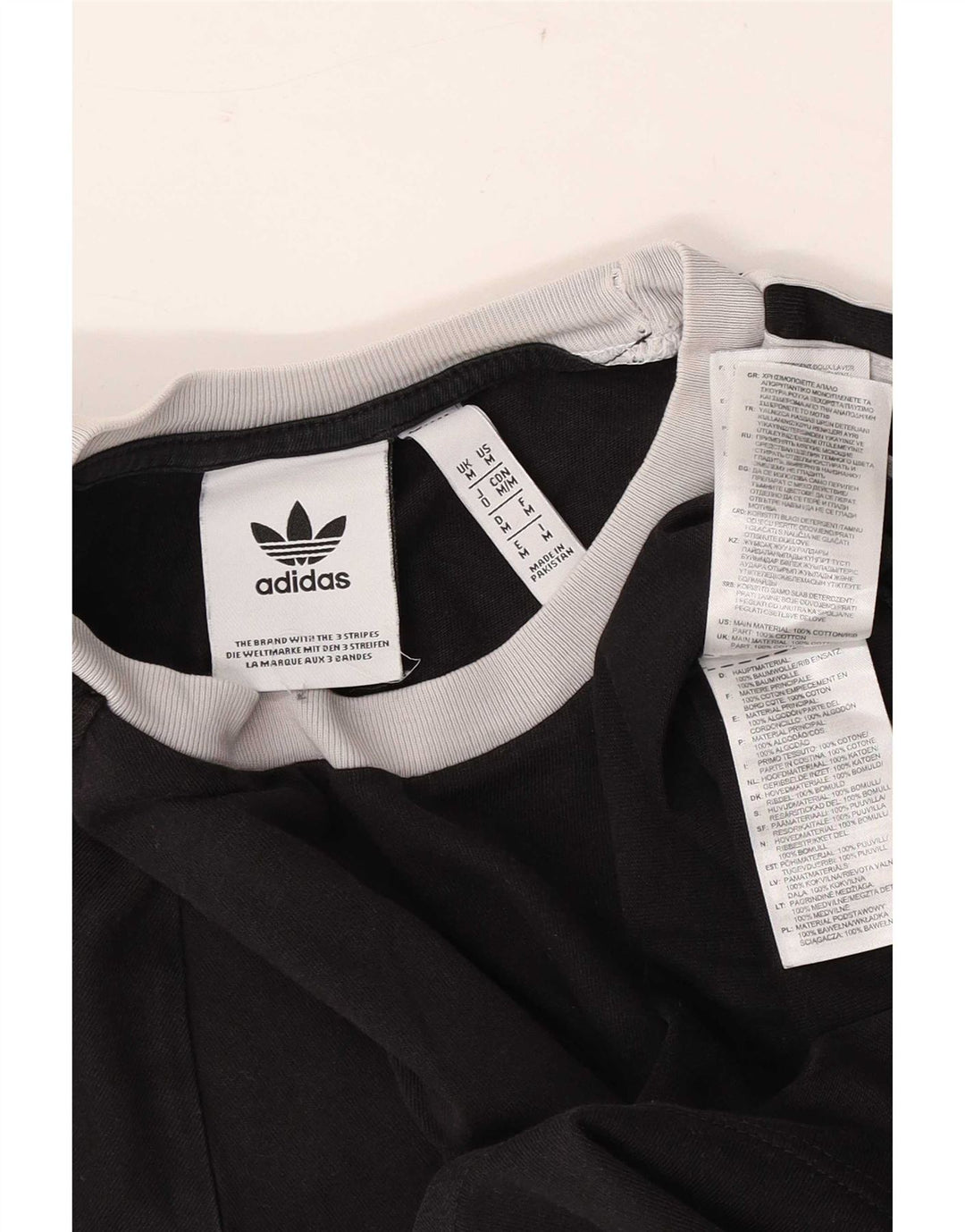Adidas Herre T-Shirt Top Medium Sort Bomuld