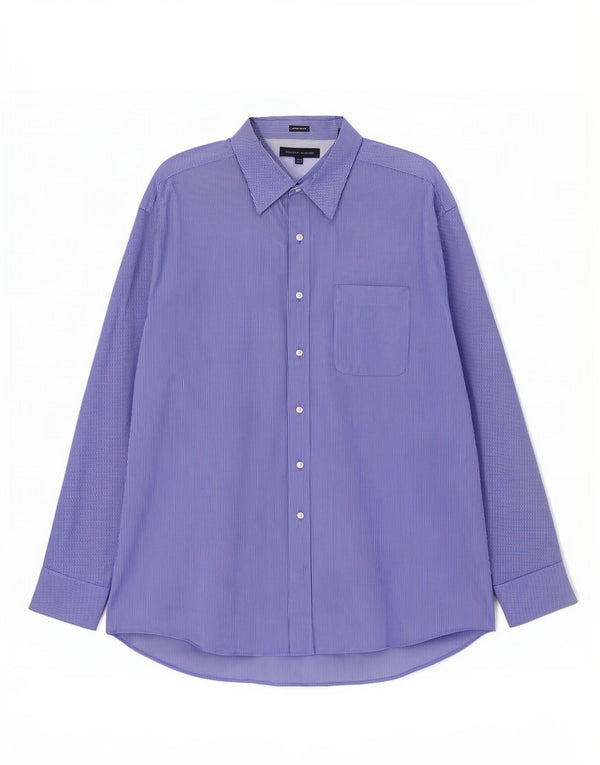 Tommy Hilfiger Herre Regular Fit skjorte størrelse 17 1/2 XL Blå nålestribet bomuld