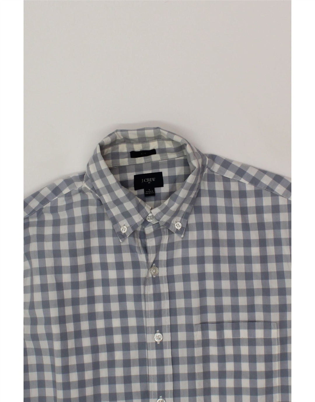 J. CREW Mens Slim Shirt Small Blue Check Cotton Vintage J. Crew and Second-Hand J. Crew from Messina Hembry 