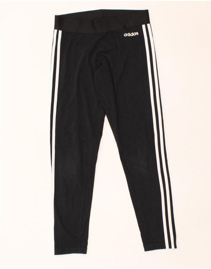 ADIDAS Womens Leggings UK 8/10 Small  Black Cotton Vintage Adidas and Second-Hand Adidas from Messina Hembry 