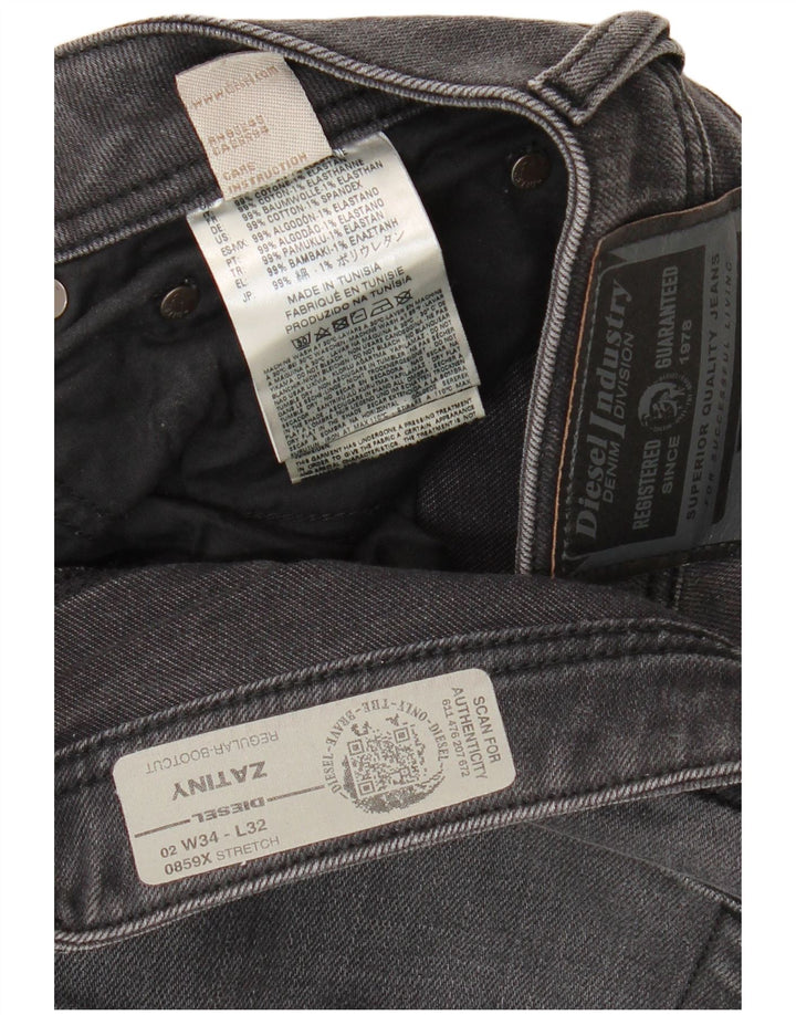 Diesel Herre Zatiny Regular Bootcut Jeans W34 L32 Grå Bomuld