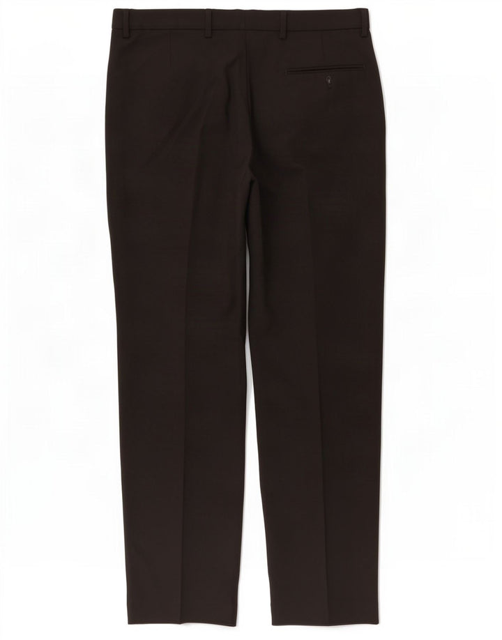 Marks & Spencer Herre Regular Suit Bukser W36 L33 Sort Polyester