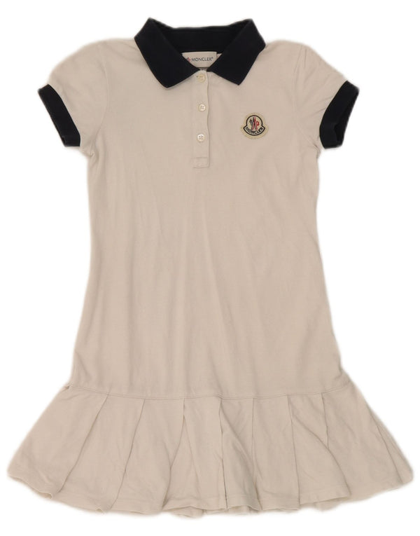 Moncler Pige Polo Kjole 5-6 År Hvid Colourblock Bomuld