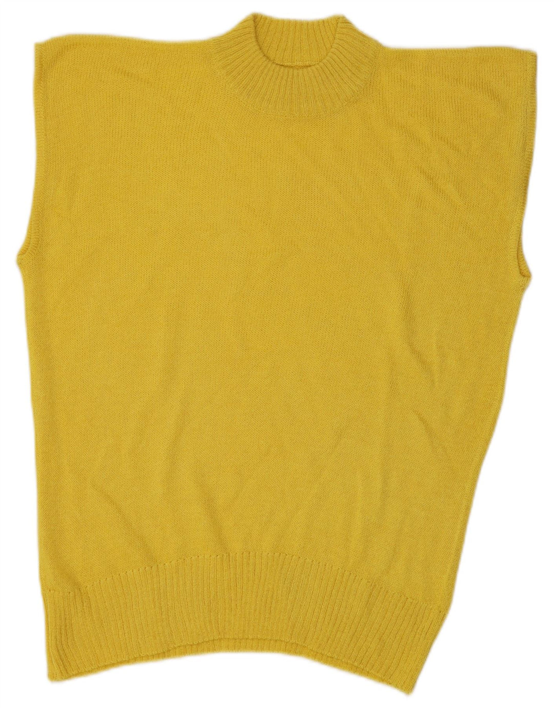 Vintage Dame Vest Tank Top UK 16 Large Yellow