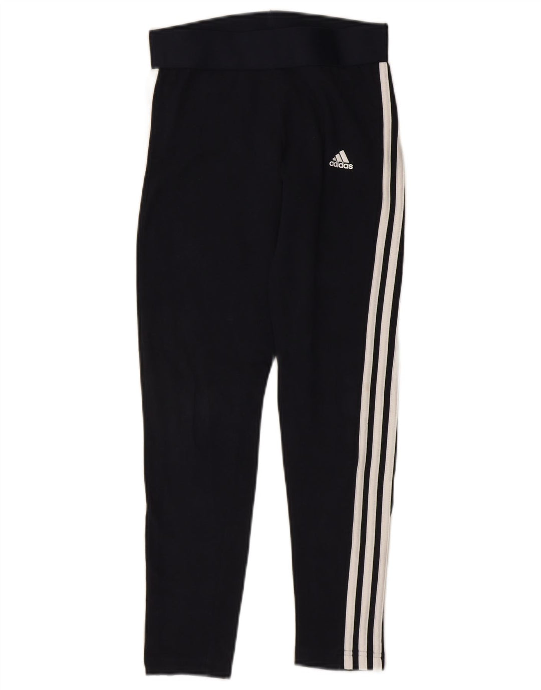 ADIDAS Womens Leggings UK 8/10 Small  Navy Blue Cotton