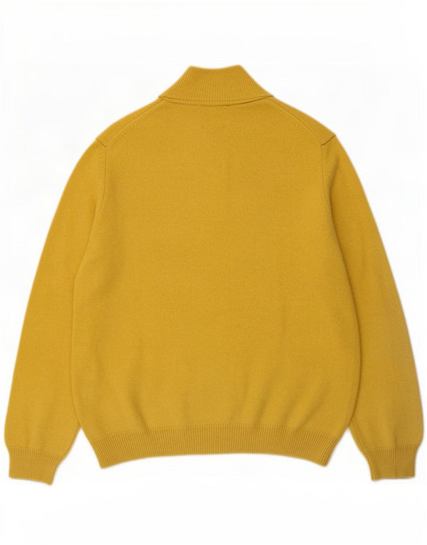 Henry Cottons Herre Zip Neck Jumper Sweater 3XL Gul Ny Uld