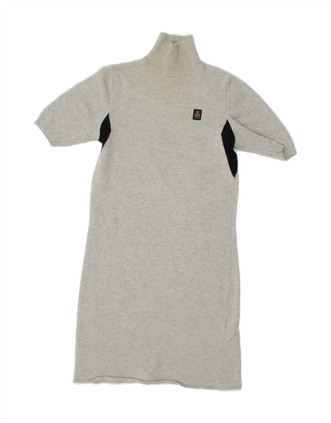 REFRIGIWEAR Womens Jumper Dress UK 12 Medium Grey Colourblock Wool Vintage Refrigiwear and Second-Hand Refrigiwear from Messina Hembry 