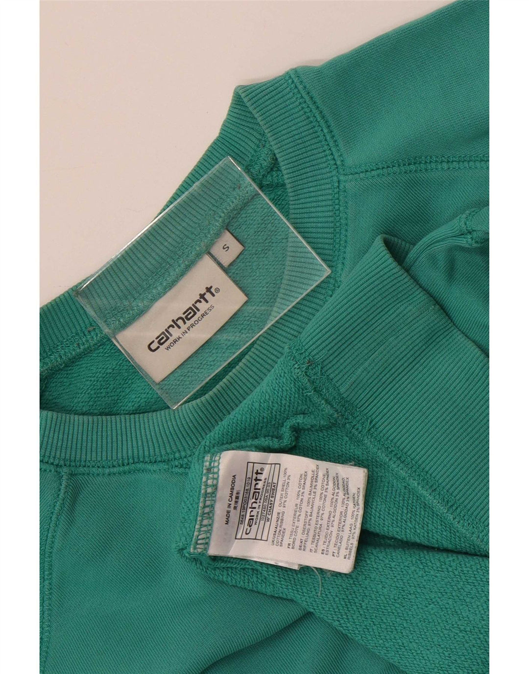Carhartt Dame Oversized Sweatshirt Jumper UK 10 Lille grøn bomuld