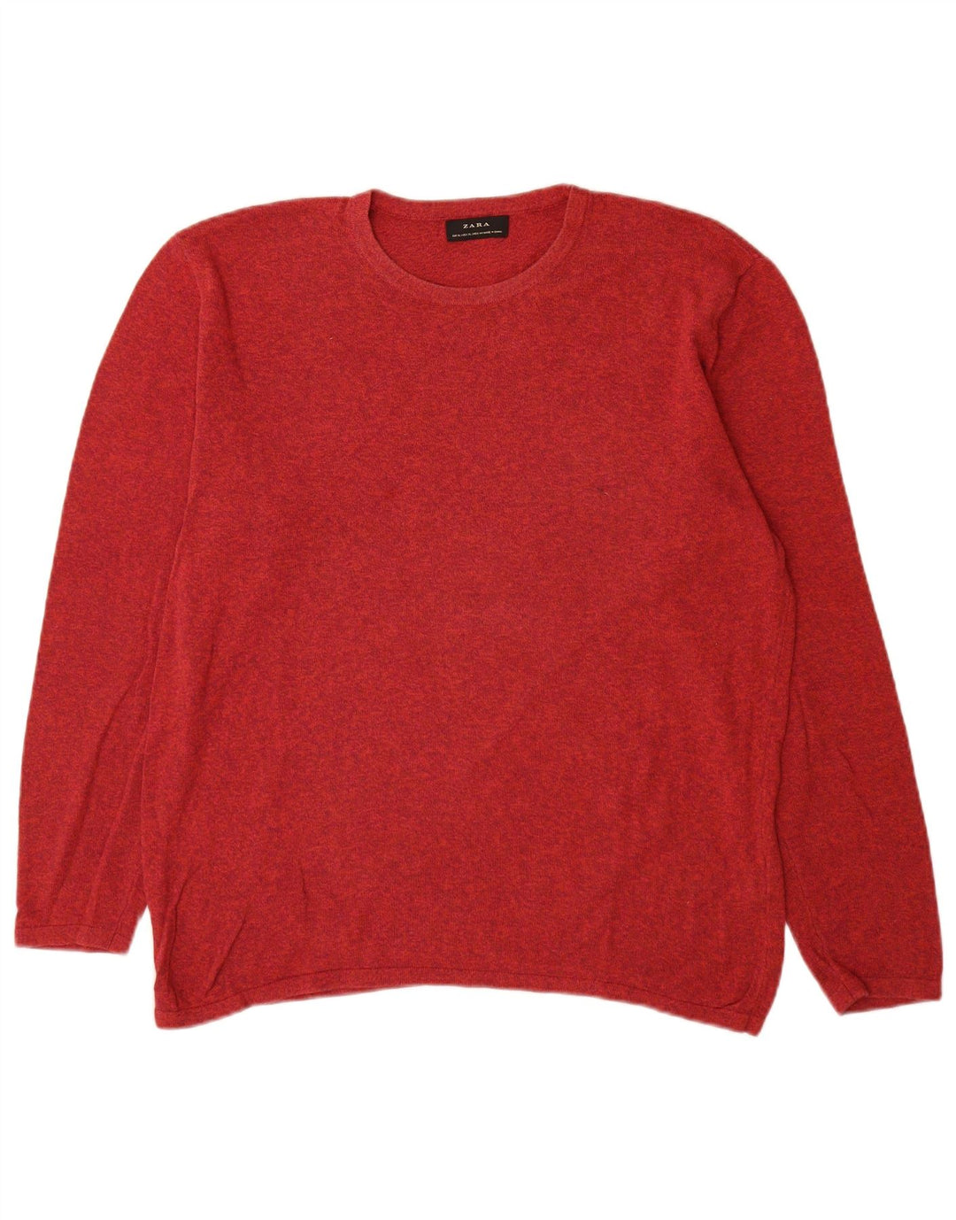 Zara Herre sweater med rund hals XL rød bomuld