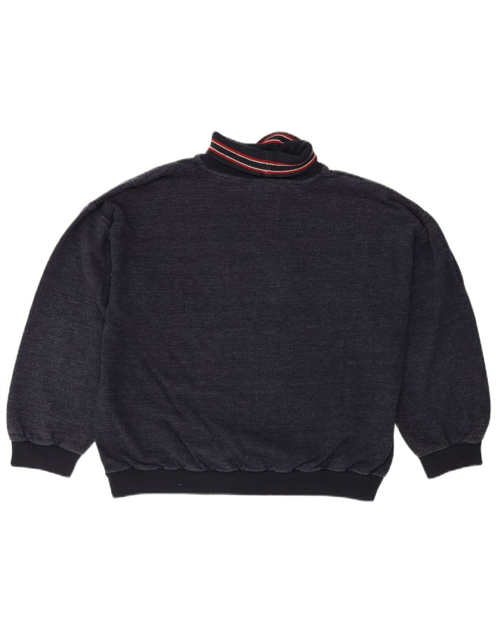 MARCEL CLAIR Womens Roll Neck Sweatshirt Jumper IT 52 2XL Navy Blue Cotton
