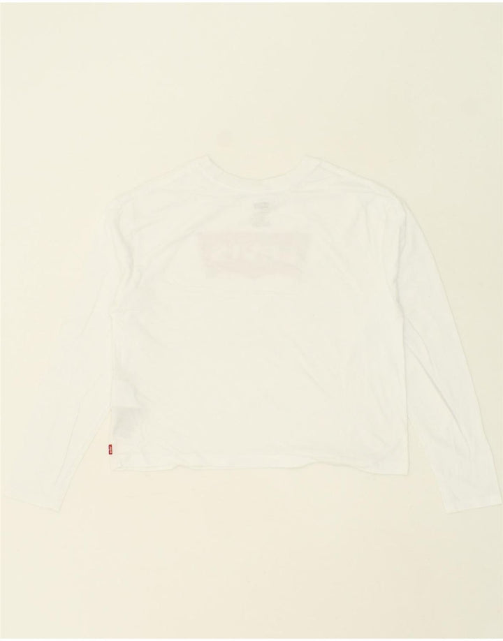 LEVI'S Girls Graphic Top Long Sleeve 13-14 Years White Cotton Vintage Levi's and Second-Hand Levi's from Messina Hembry 