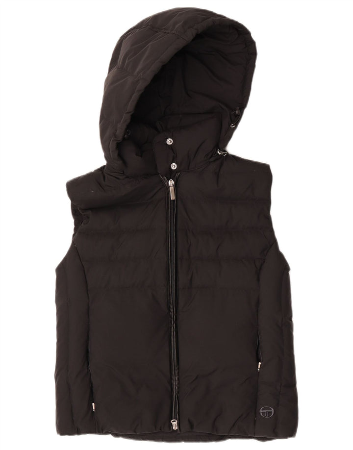 Sergio Tacchini Dame Hætte Polstret Gilet IT 44 Medium Sort