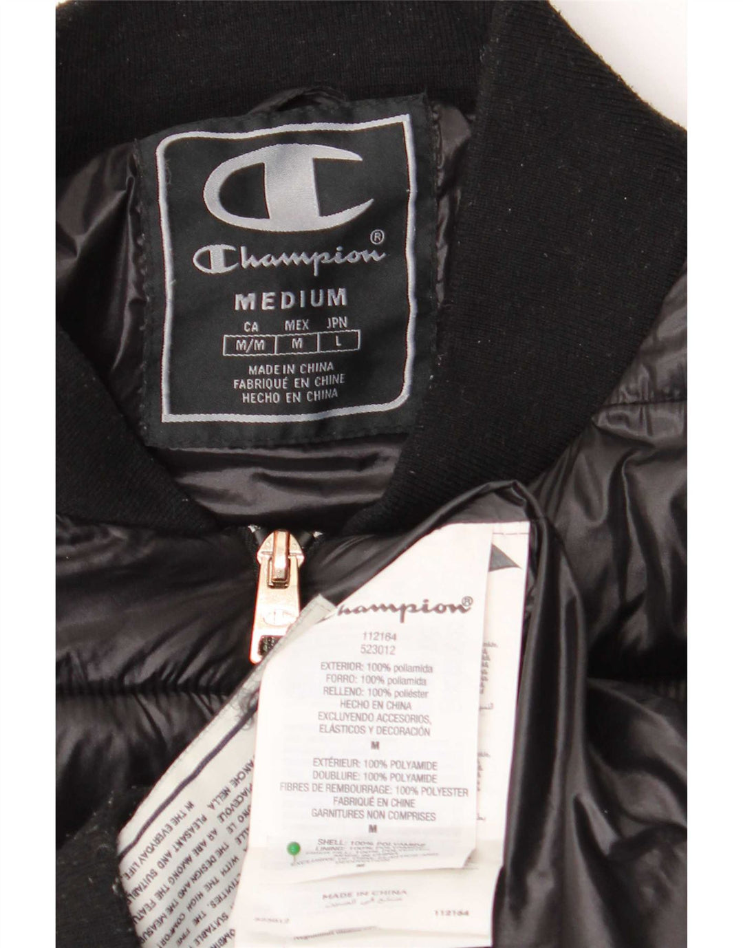 Champion Herre Polstret Frakke UK 38 Medium Sort Polyamid