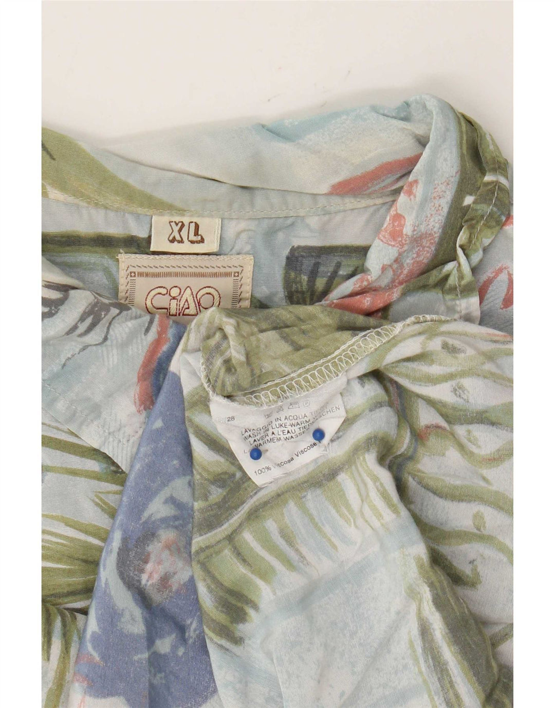 Ciao Kortærmet Herreskjorte XL Multifarvet Floral Viscose