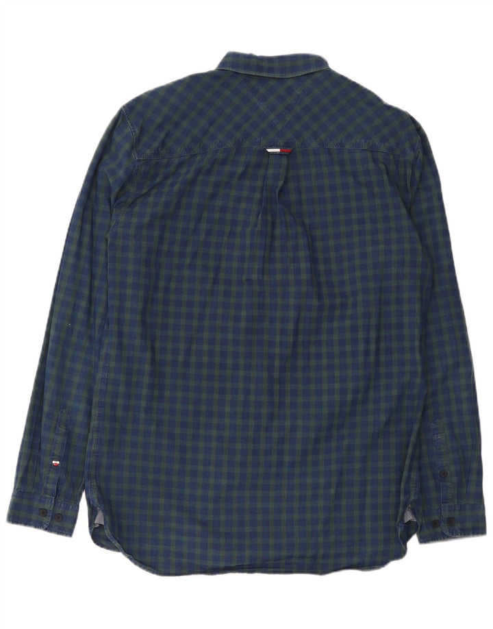Tommy Hilfiger Herre Regular Fit Skjorte Large Blue Gingham Cotton