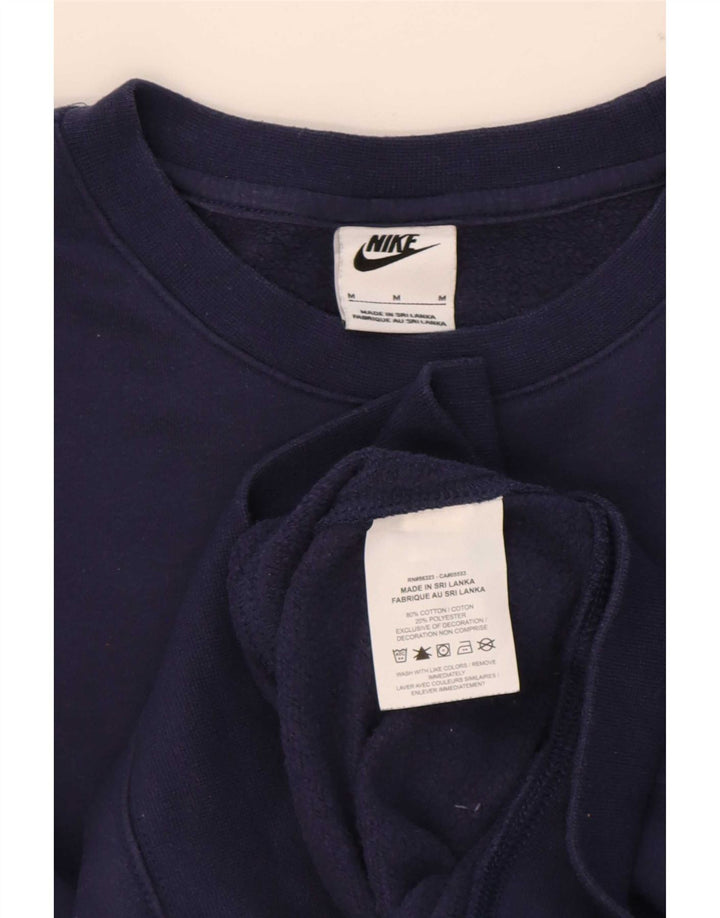 Nike Dame Oversized Sweatshirt Jumper UK 14 Medium Navyblå Bomuld