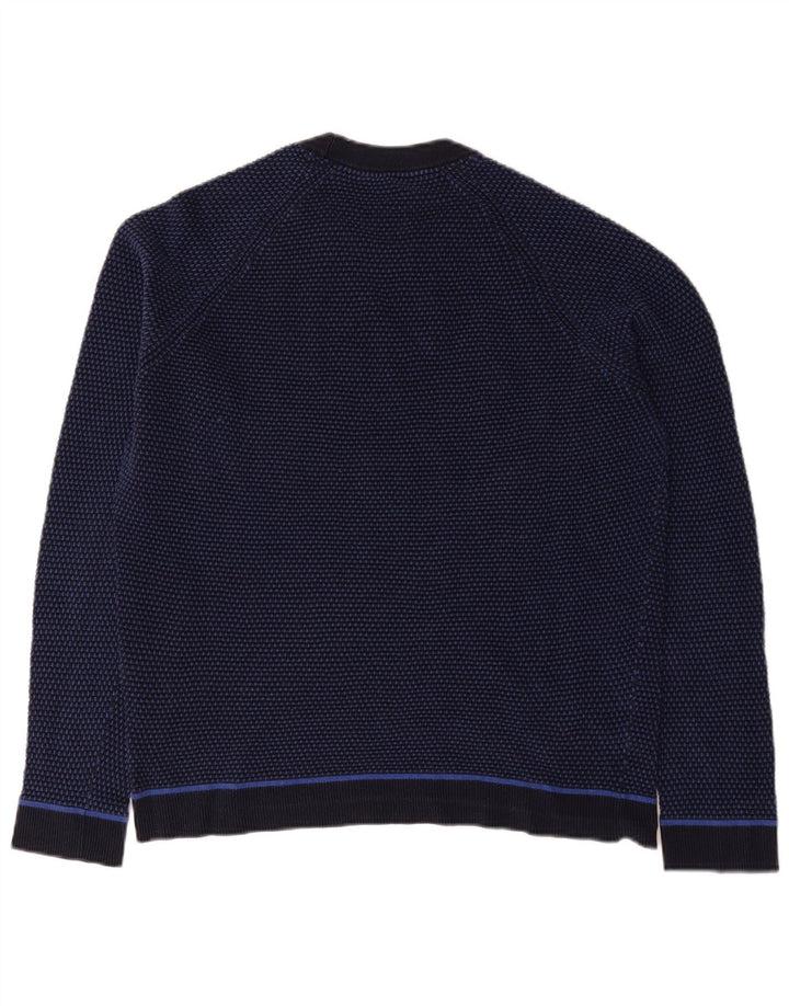 Ted Baker Herre Crew Neck Jumper Sweater Størrelse 6 2XL Navy Blue Colourblock