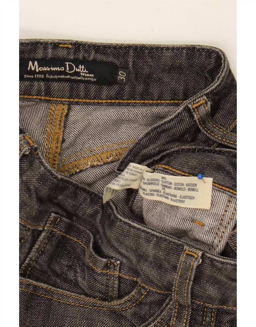 Massimo Dutti Dame Straight Jeans W30 L30 Grå Bomuld