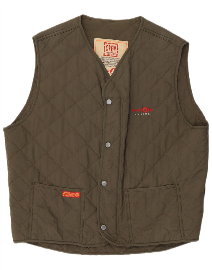 MURPHY & NYE Herre Quiltet Gilet UK 40 Stor Khaki Polyamid