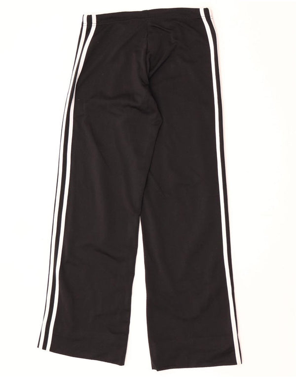 Adidas Womens Wide Leg Tracksuit Trousers UK 10 Small Black Polyester