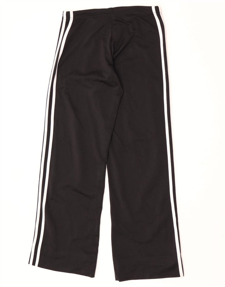 Adidas Womens Wide Leg Tracksuit Trousers UK 10 Small Black Polyester