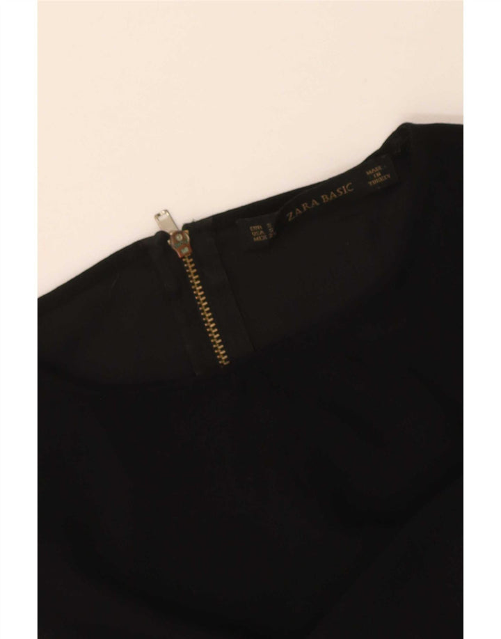 Zara Womens Sleeveless Crop Top UK 10 Small Black