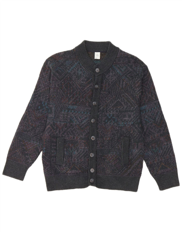 Maglificio Herre Cardigan Sweater Lille Grå Geometrisk Akryl