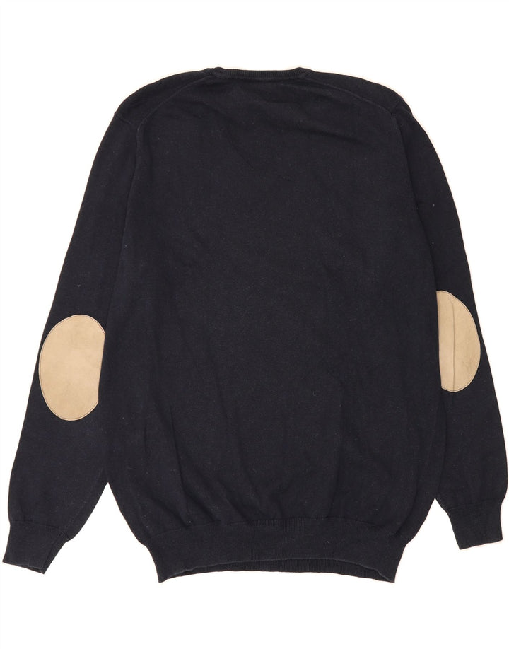 MASSIMO DUTTI Mens V-Neck Jumper Sweater XL Navy Blue Vintage Massimo Dutti and Second-Hand Massimo Dutti from Messina Hembry 