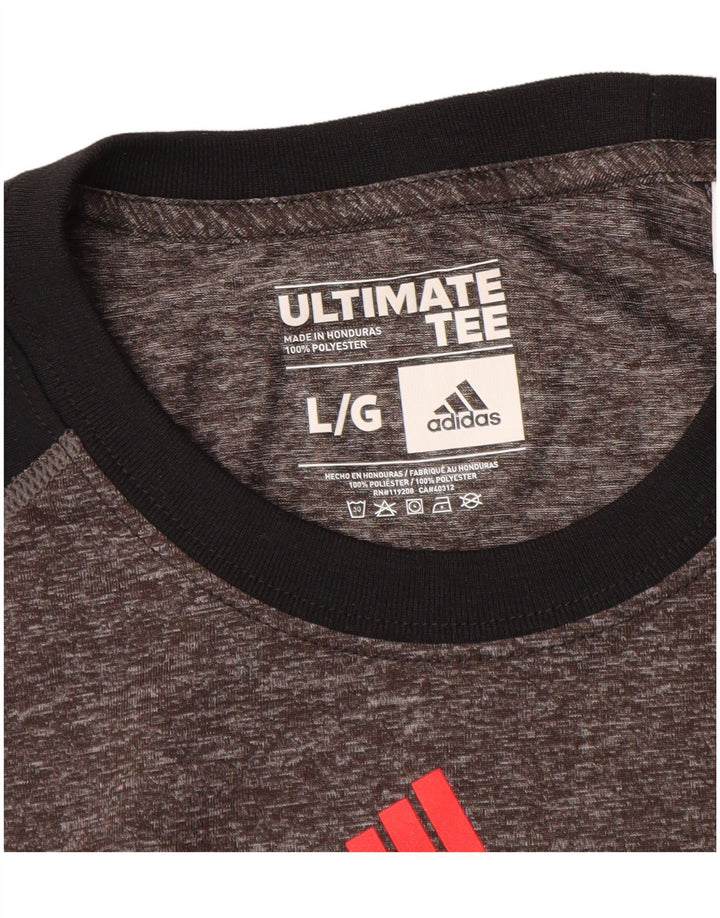 Adidas Grafisk T-shirt top til mænd, stor grå farveblok