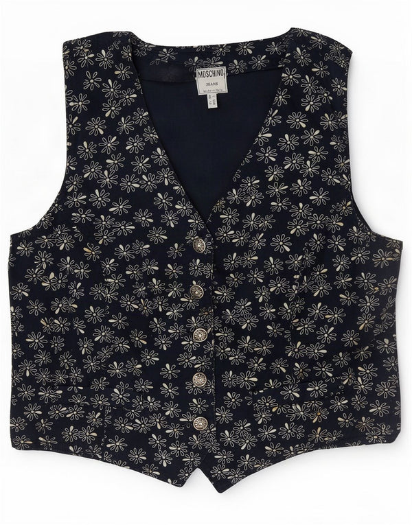 Moschino Womens Regular vest UK 16 Large Blue Floral