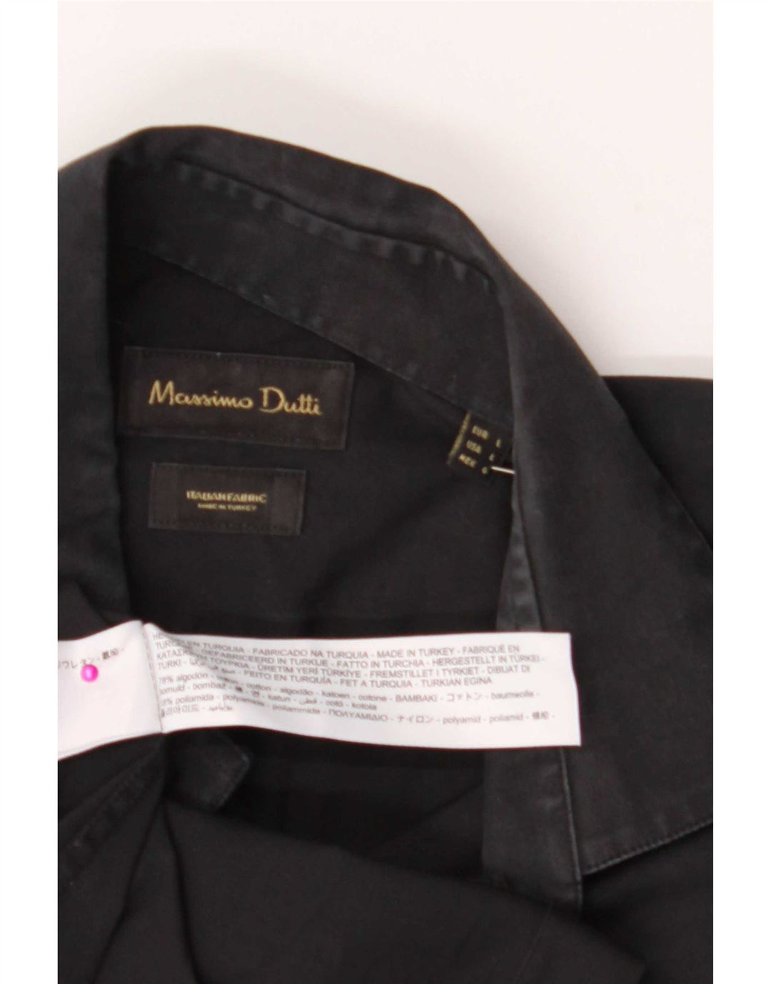 Massimo Dutti Herreskjorte Stor Sort Bomuld Klassisk