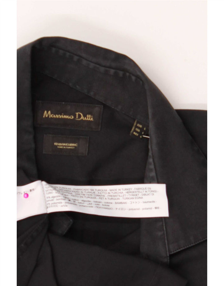 Massimo Dutti Herreskjorte Stor Sort Bomuld Klassisk