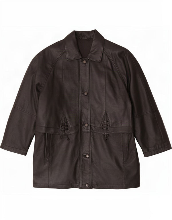 C&A læderfrakke til kvinder UK 16 Large Black