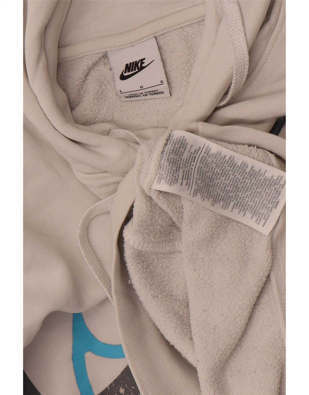 Nike grafisk hættetrøje til mænd, stor hvid bomuld