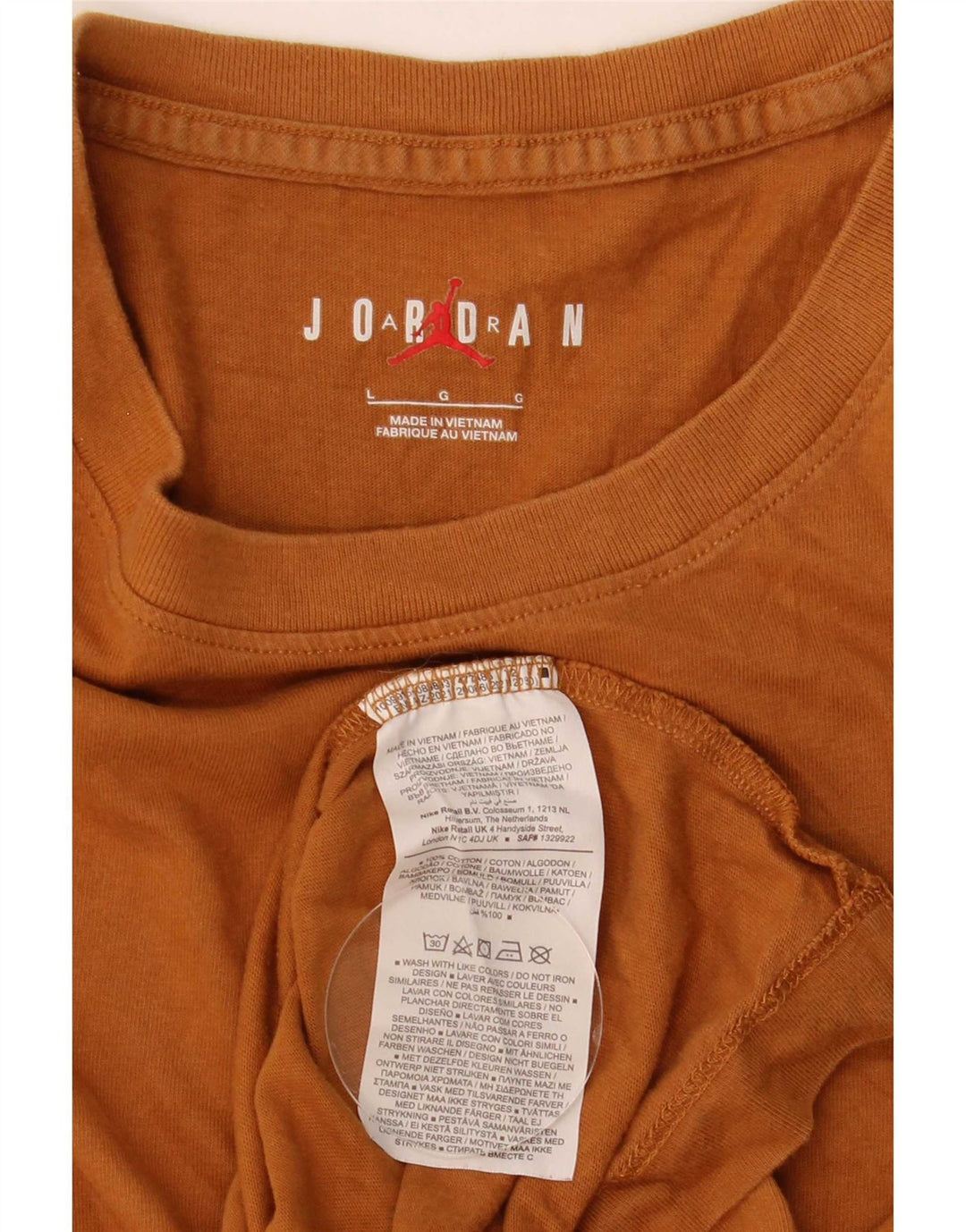 Jordan Herre T-Shirt Top Stor Brun Bomuld