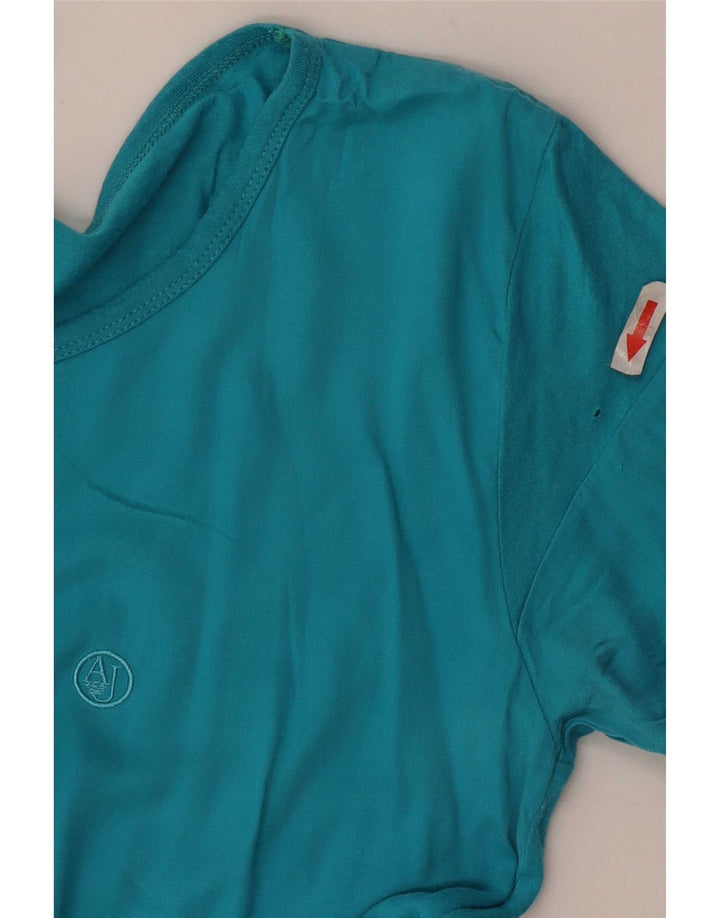 Armani Jeans Dame T-Shirt Top UK 12 Medium Blue