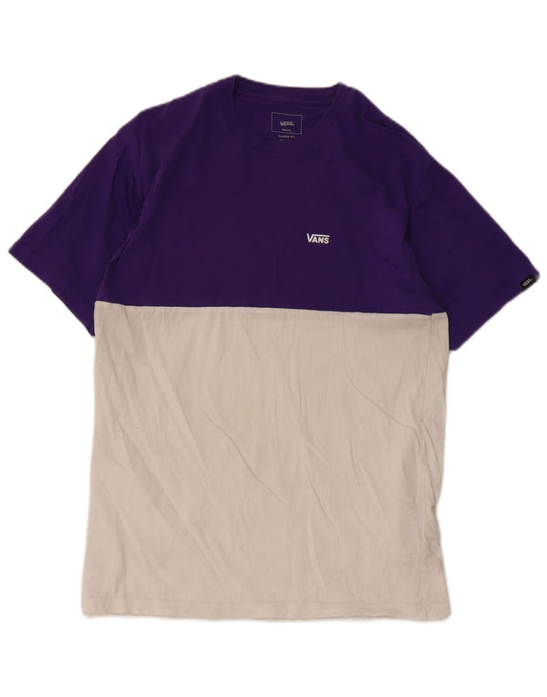 Vans Herre Classic Fit T-Shirt Top Medium Lilla Colourblock Bomuld