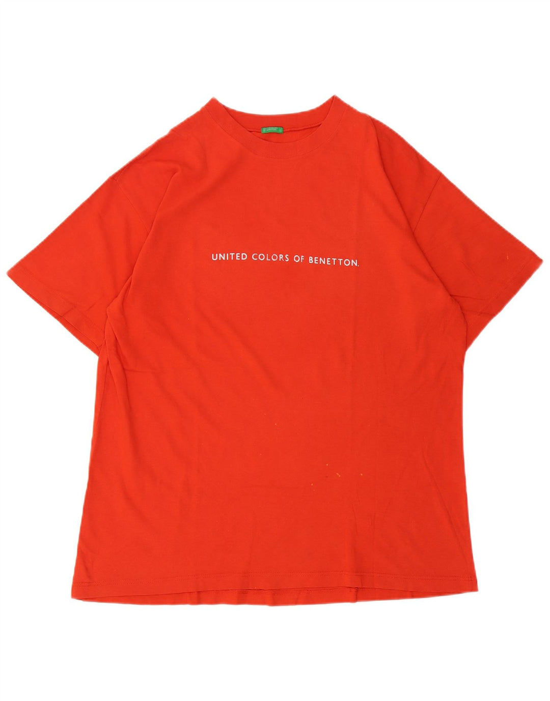 Benetton Herre Grafisk T-Shirt Top Stor Orange