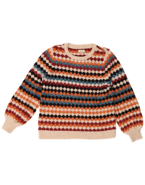 Fat Face Dame Crew Neck Jumper Sweater UK 10 Small Multicolored