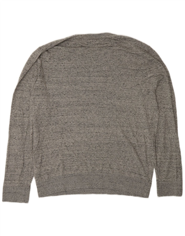 Gap Herre Crew Neck Jumper Sweater Stor grå Flecked Bomuld