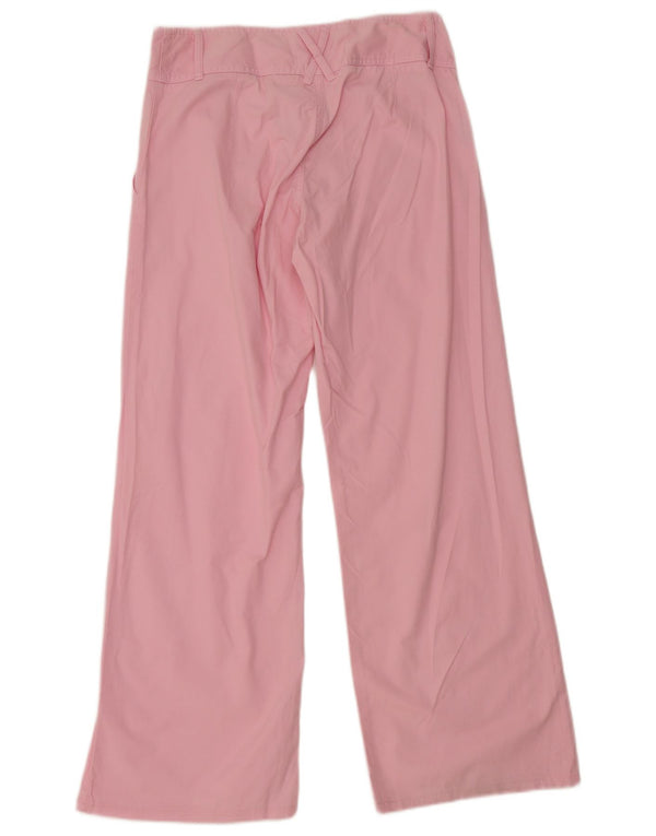 Benetton Womens Loose Fit Chino Trousers IT 42 Medium W30 L29 Pink Cotton