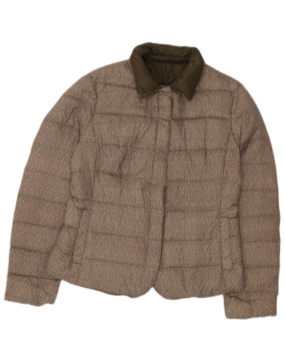 Benetton Womens Vendbar Polstret Jakke UK 16 Stor Grøn Polyamid