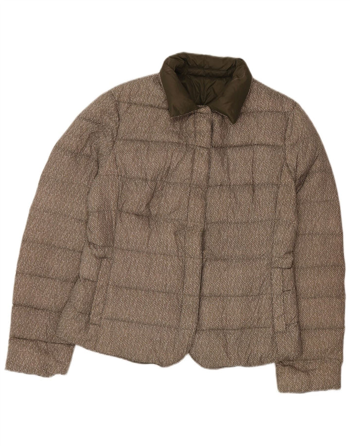 Benetton Womens Vendbar Polstret Jakke UK 16 Stor Grøn Polyamid